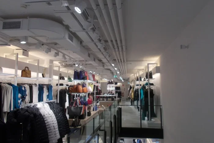 Impianto di climatizzazione installato presso nuovo negozio Guess, Bruxelles (Belgio)